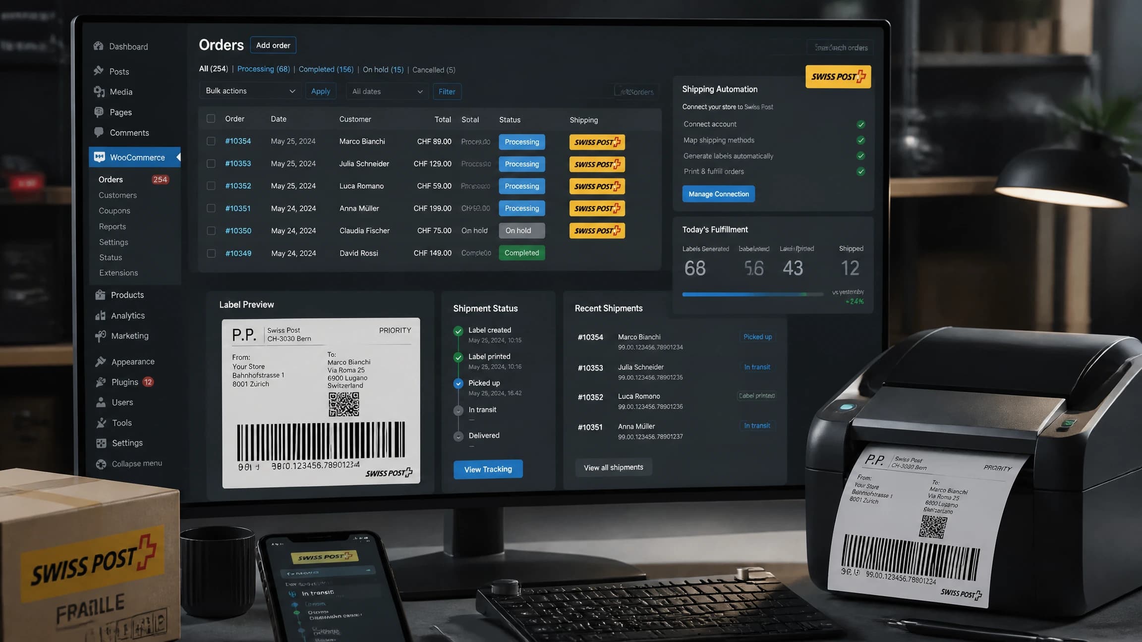 Swiss Post logo — WooCommerce barcode label printing